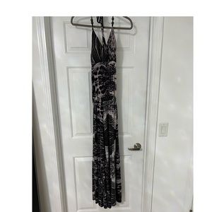 **Brand New** Women’s size small black/off white/ purple wide leg jumpsuit